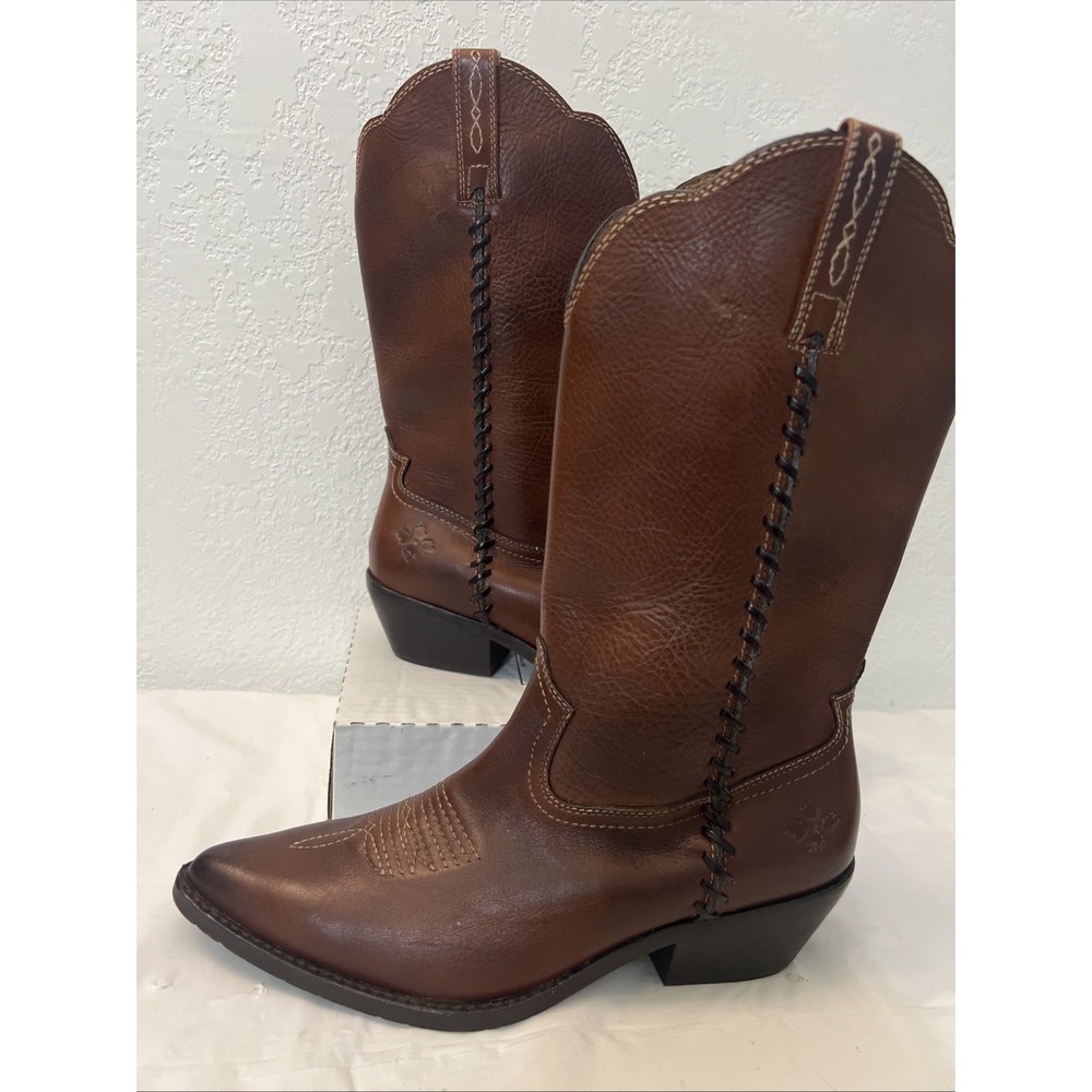 Patricia Nash Leather Western‎ Boots Bergamo 9.5 NEW Rodeo Cowgirl Whiskey Brown